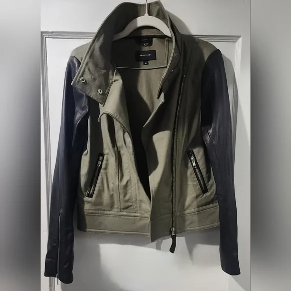 🌷Mackage Women's Andra Moto Canvas Leather Jacket🌷 Like NEW size:S - Picture 2 of 9